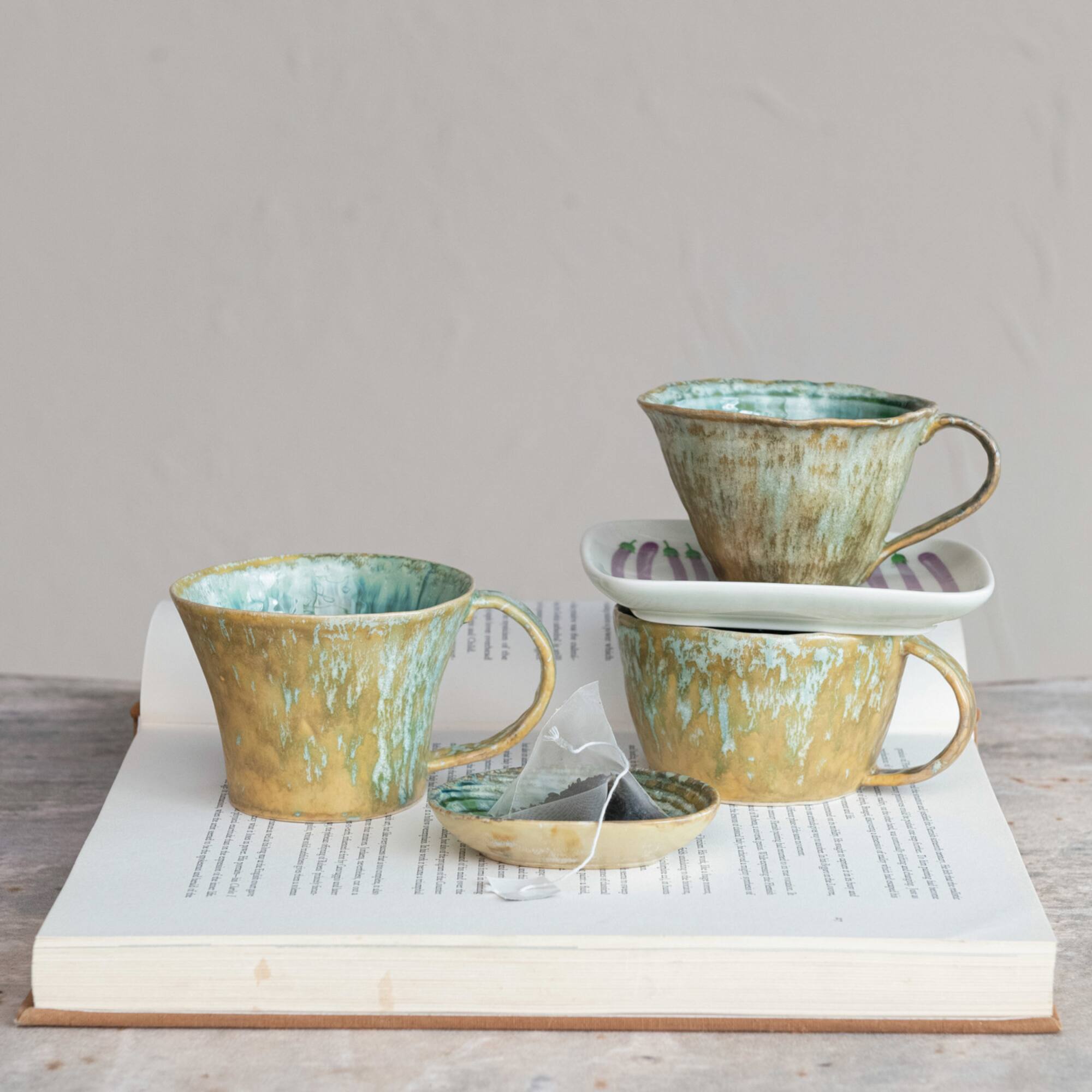 Hello Honey® 10oz. Marine & Rust Stoneware Mug, 3ct.